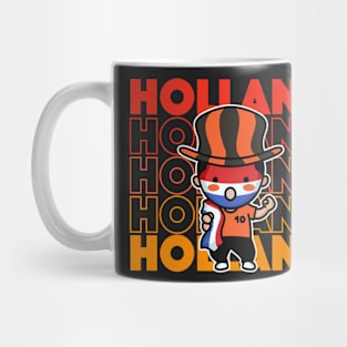 Holland Football Fan // Netherlands Soccer Supporter Kawaii Cute Fan Mug